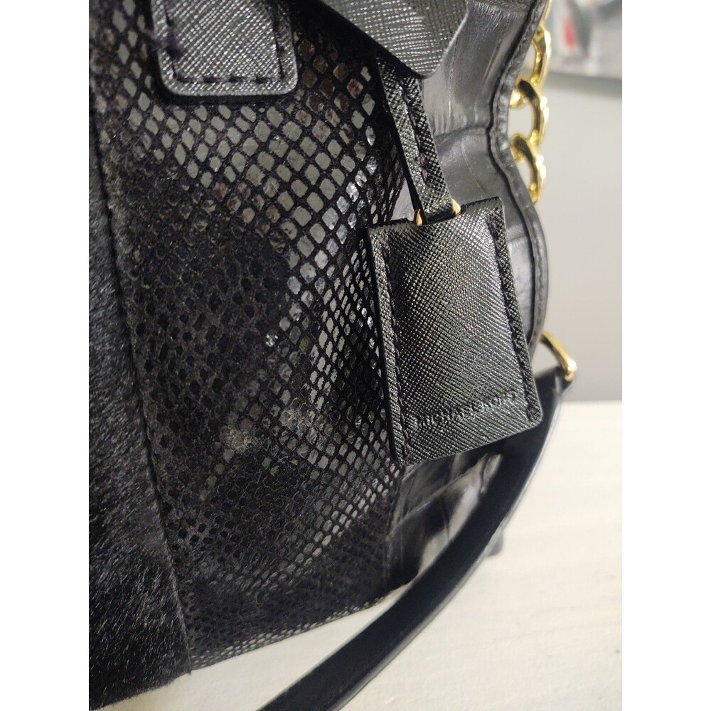 Michael Kors Fur, Snake & Croc Embossed Hamilton Satchel Handbag - Picture 5 of 12
